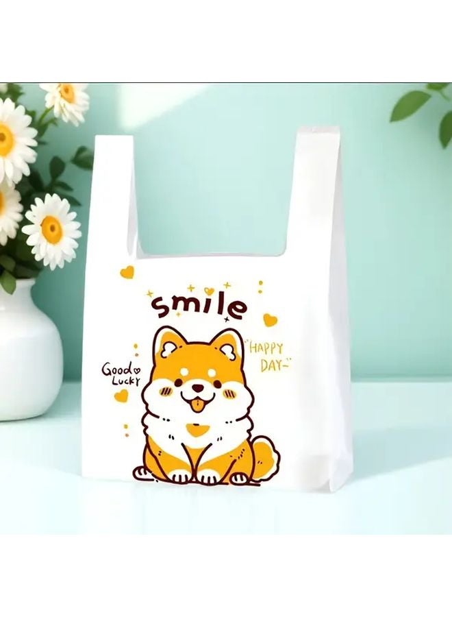 Shiba Inu Cartoon Plastic Bags 50pcs 9 45x14 96 Inch Durable Multi Purpose Gift Bags - Image 5